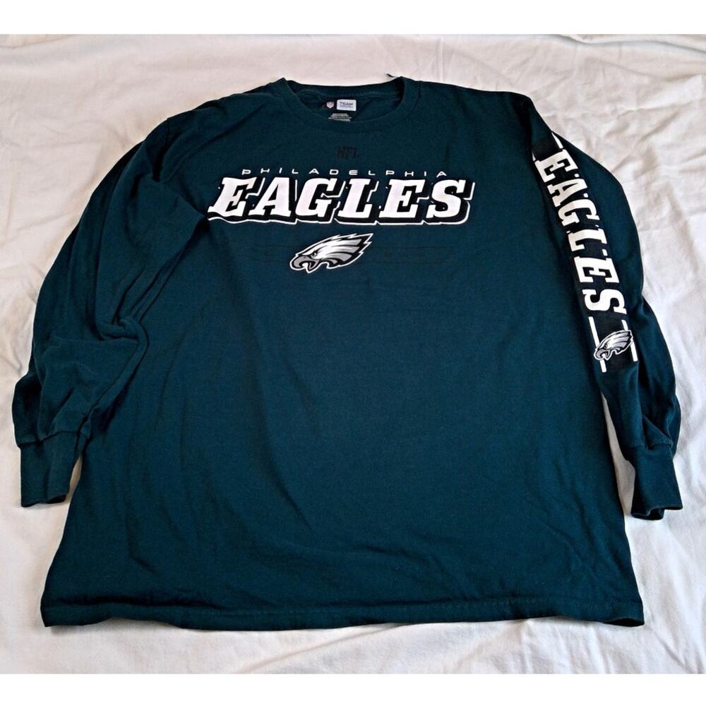 NFL Team Apparel Philadelphia Eagles Green Long Sleeve Shirt Large NFL